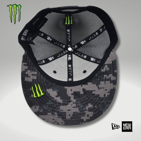 Hat Snapback New Era Black Camo Grey Visor 9FIFTY Box & Sticker - Picture 3 of 5